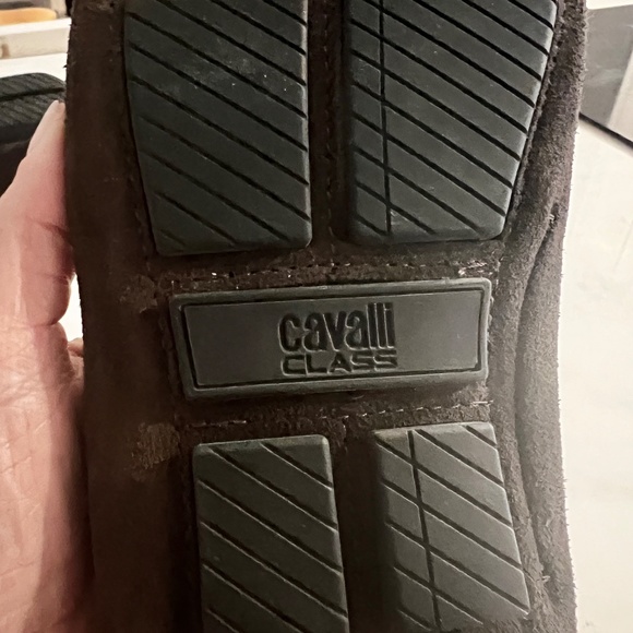 LIKE NEW Class Cavalli Dark Brown Slip-On Suede Logo Plaque Loafers/Driving Moc - Picture 15 of 16